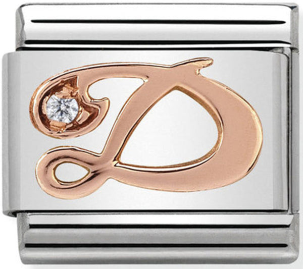 Nomination Letter D Rose Gold Charm