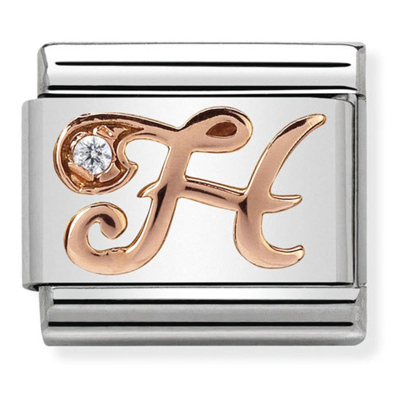 Nomination Letter H Rose Gold Charm