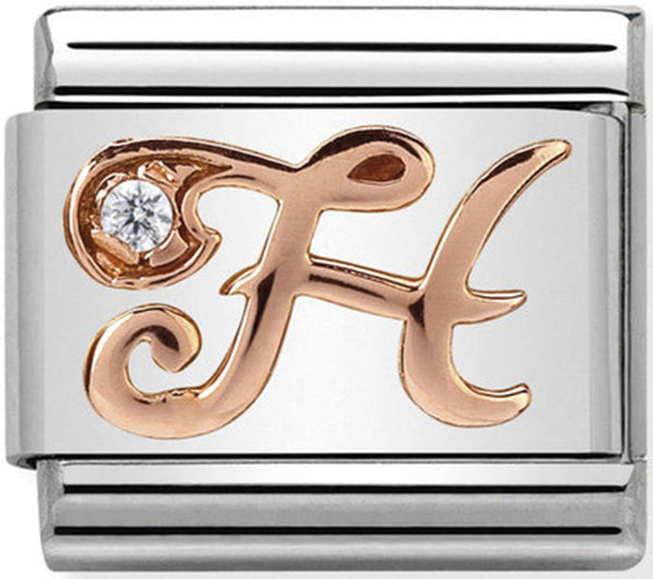 Nomination Letter H Rose Gold Charm
