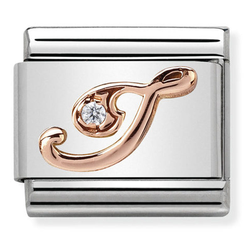 Nomination Letter I Rose Gold Charm