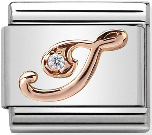 Nomination Letter I Rose Gold Charm