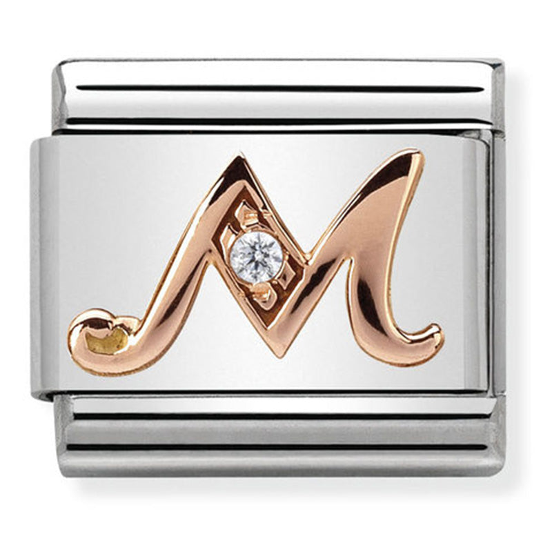 Nomination Letter M Rosegold Charm