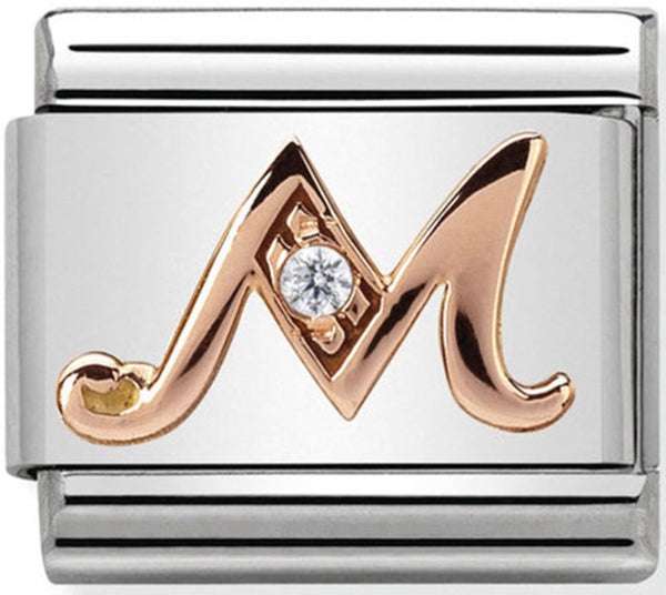 Nomination Letter M Rosegold Charm