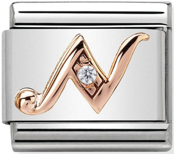 Nomination Letter N Rose Gold Charm