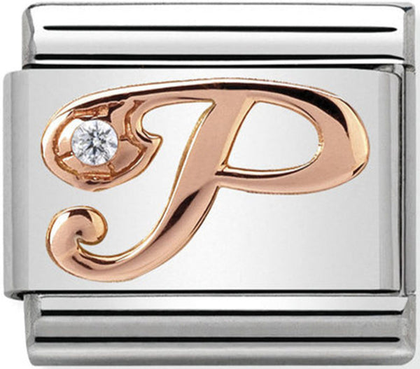Nomination Letter P Rose Gold Charm