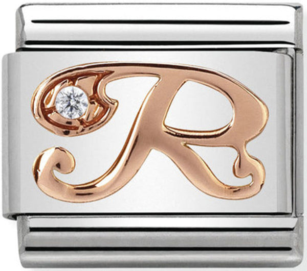 Nomination Letter R Rose Gold Charm