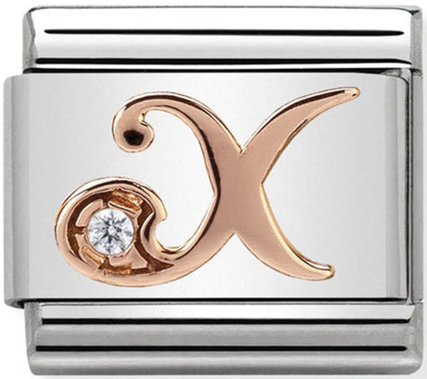 Nomination Letter X Rose Gold Charm