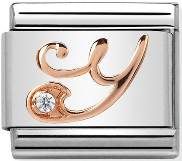 Nomination Letter Y Rose Gold Charm