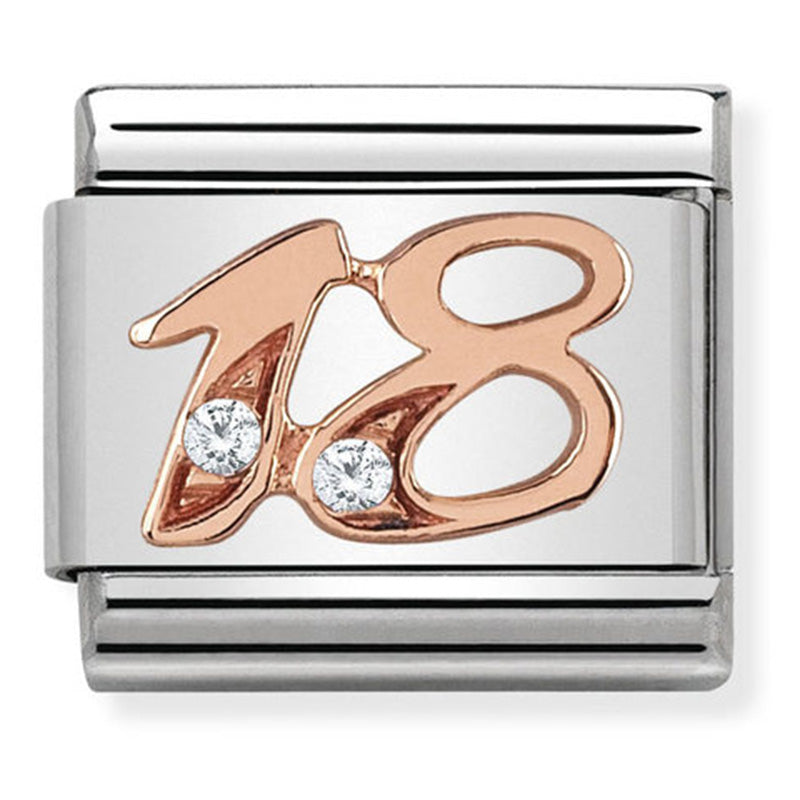 Nomination Number 18th Rose Gold Charm