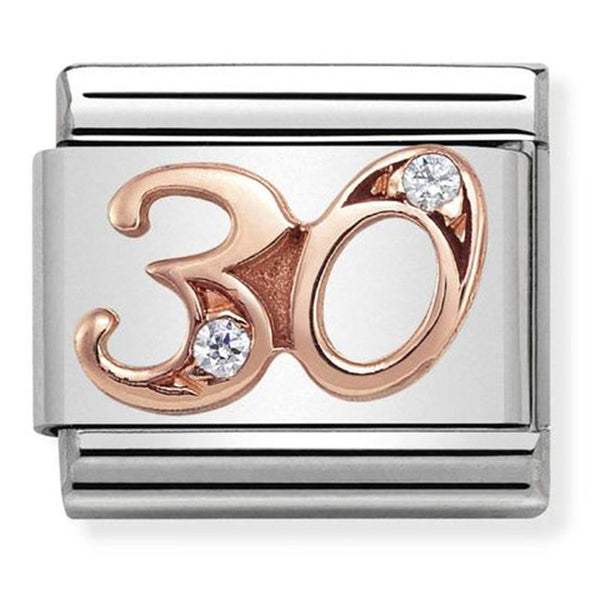 Nomination Number 30 Rose Gold Charm