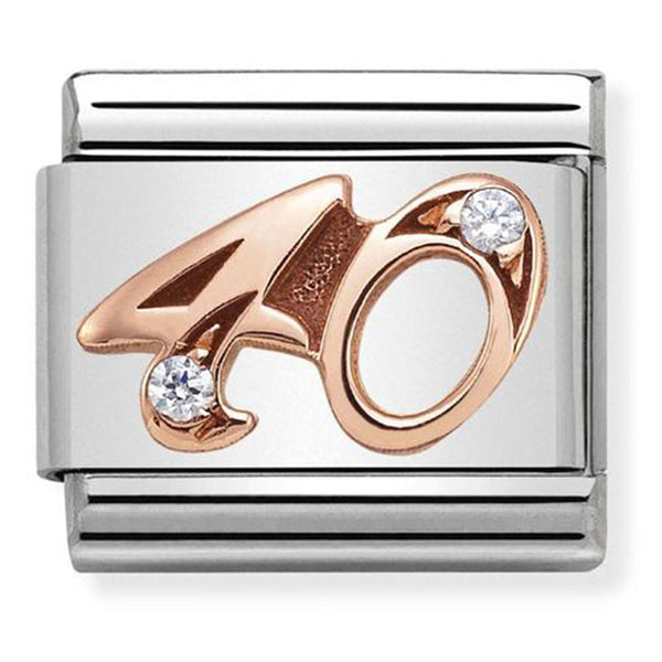 Nomination Number 40 Rose Gold Charm 