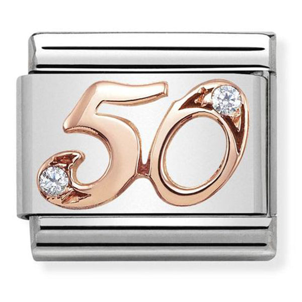 Nomination Number 50 Rose Gold Charm