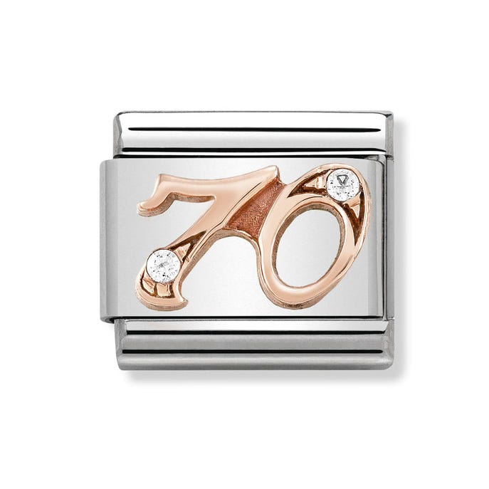 70th Rose Gold Charm