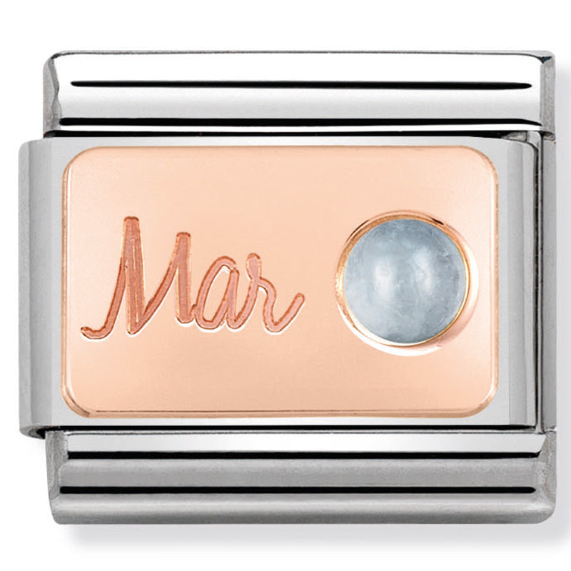 Nomination March (Aquamarine) Birthstone Rose Gold Charm