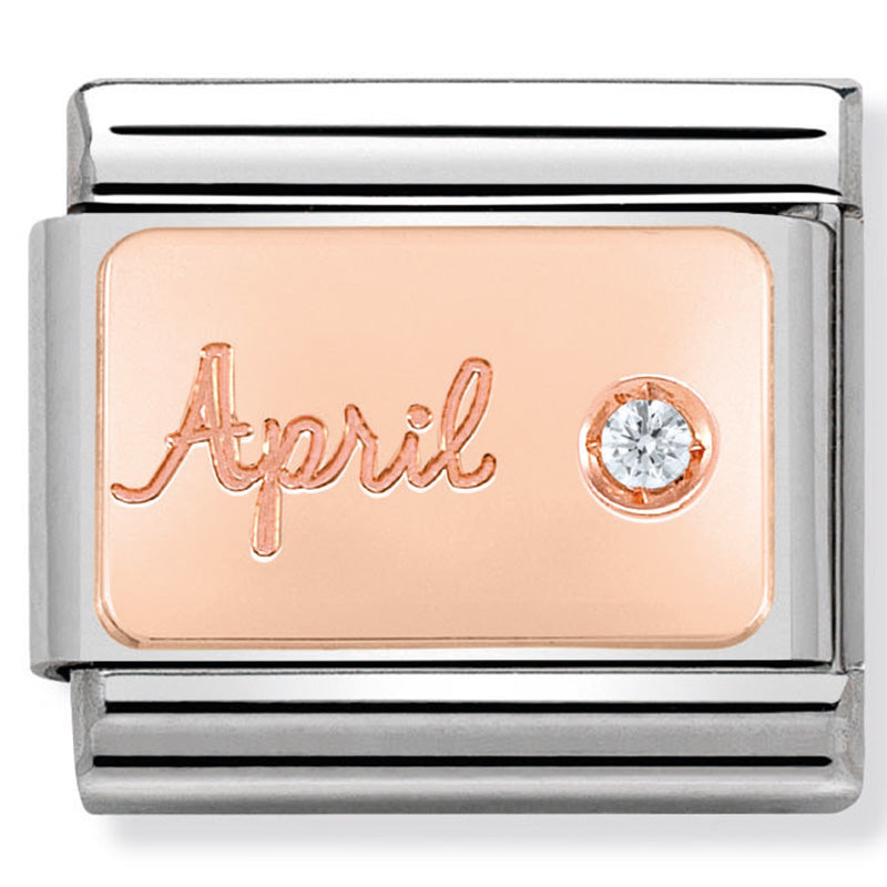 Nomination April (Diamond) Birthstone Rose Gold Charm