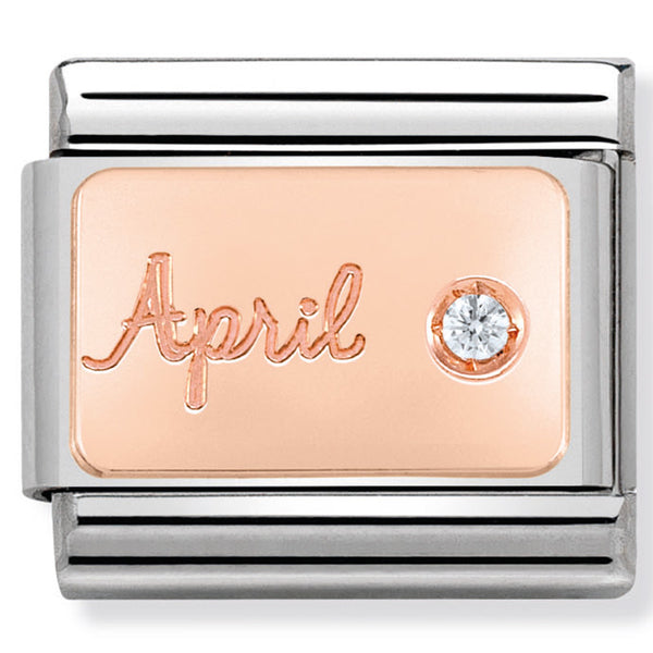 Nomination April (Diamond) Birthstone Rose Gold Charm