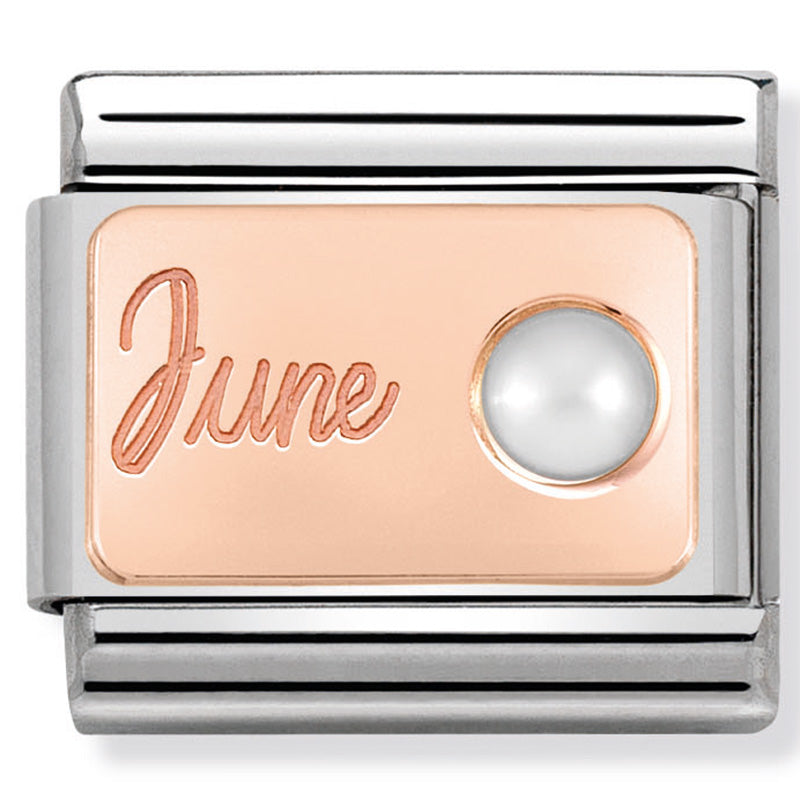 Nomination June (Pearl) Birthstone Rose Gold Charm