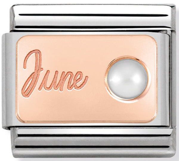 Nomination June (Pearl) Birthstone Rose Gold Charm