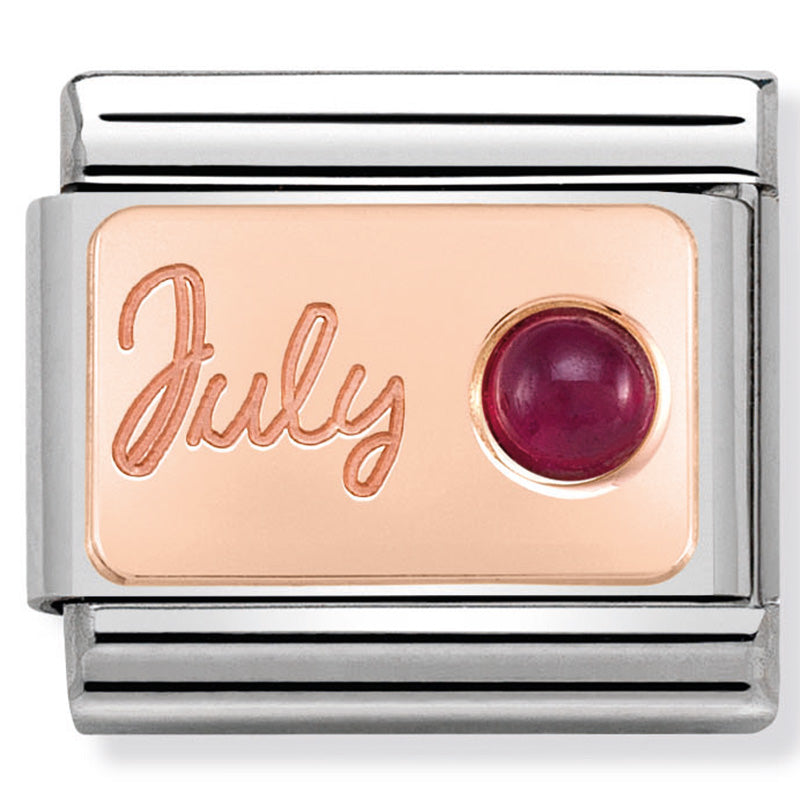 Nomination July (Ruby) Birthstone Rose Gold Charm