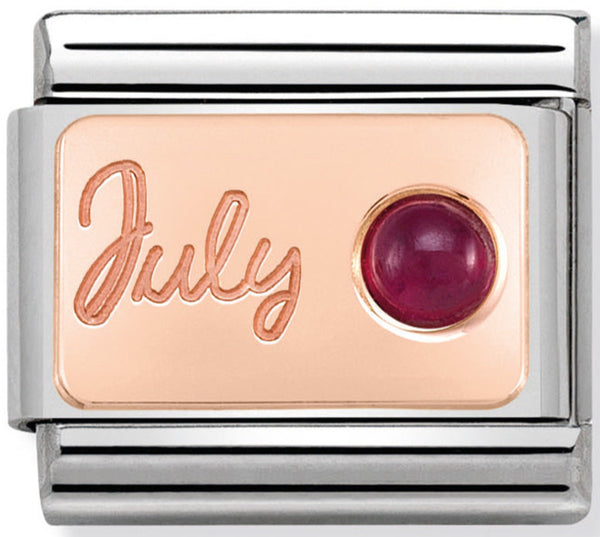 Nomination July (Ruby) Birthstone Rose Gold Charm