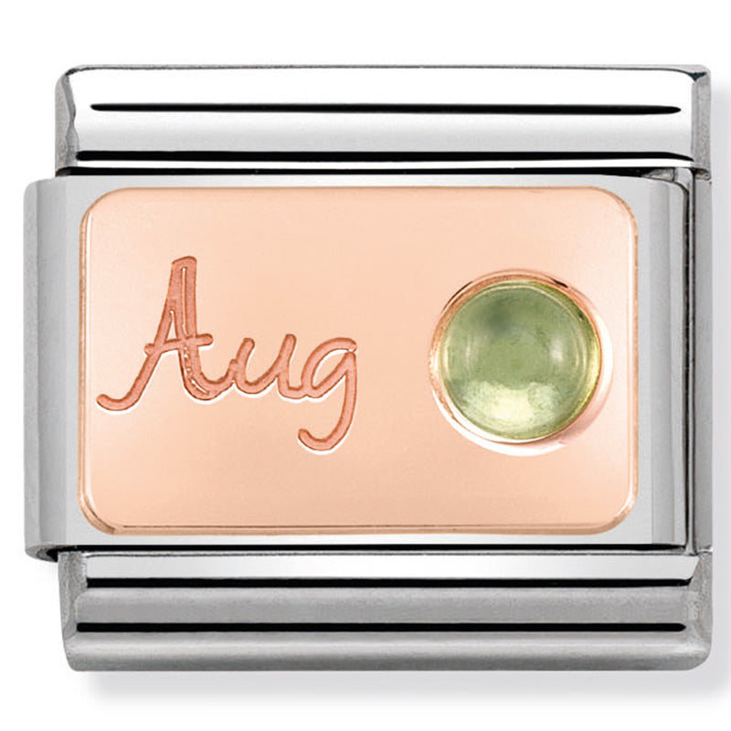 August Peridot Birthstone Rose Gold Charm Forever Jewellery Online