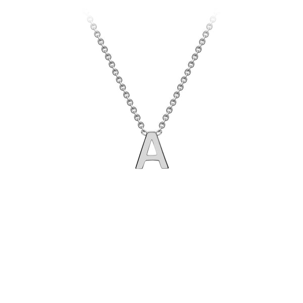 Petite Initial Letter 9ct White Gold Necklaces