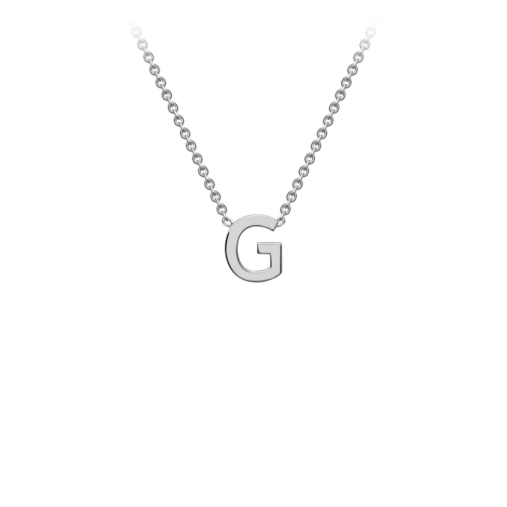 Petite Initial Letter 9ct White Gold Necklaces