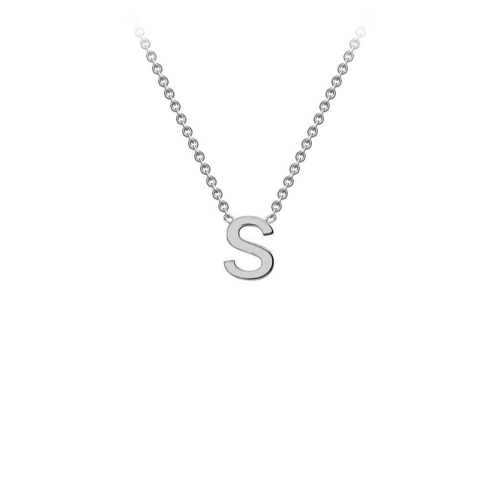 Petite Initial Letter 9ct White Gold Necklaces
