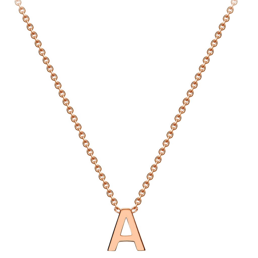 Petite Initial Letter Rose Gold Necklaces