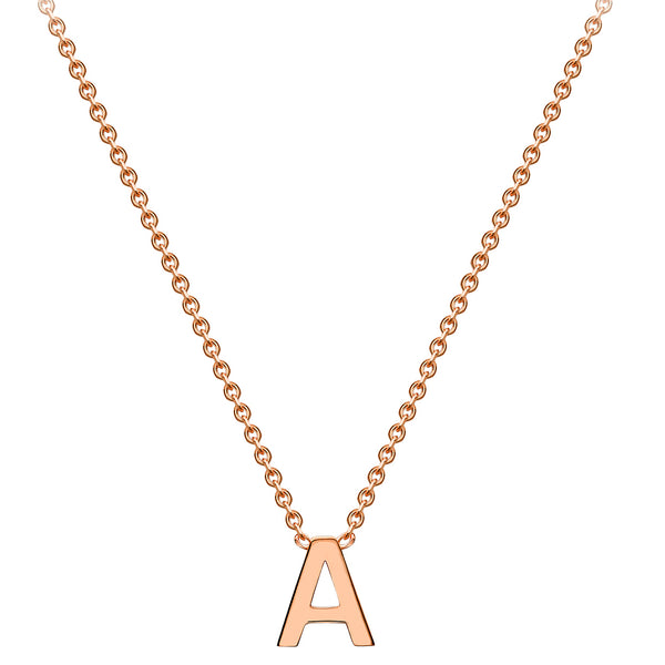 Petite Initial Letter 9ct Rose Gold Necklaces