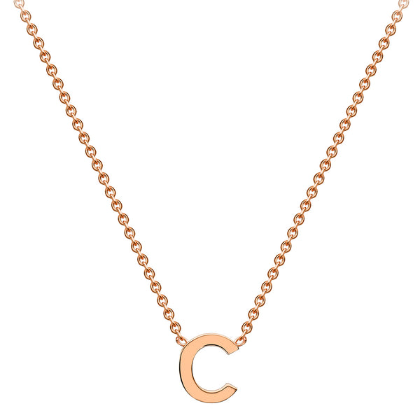 Petite Initial Letter 9ct Rose Gold Necklaces