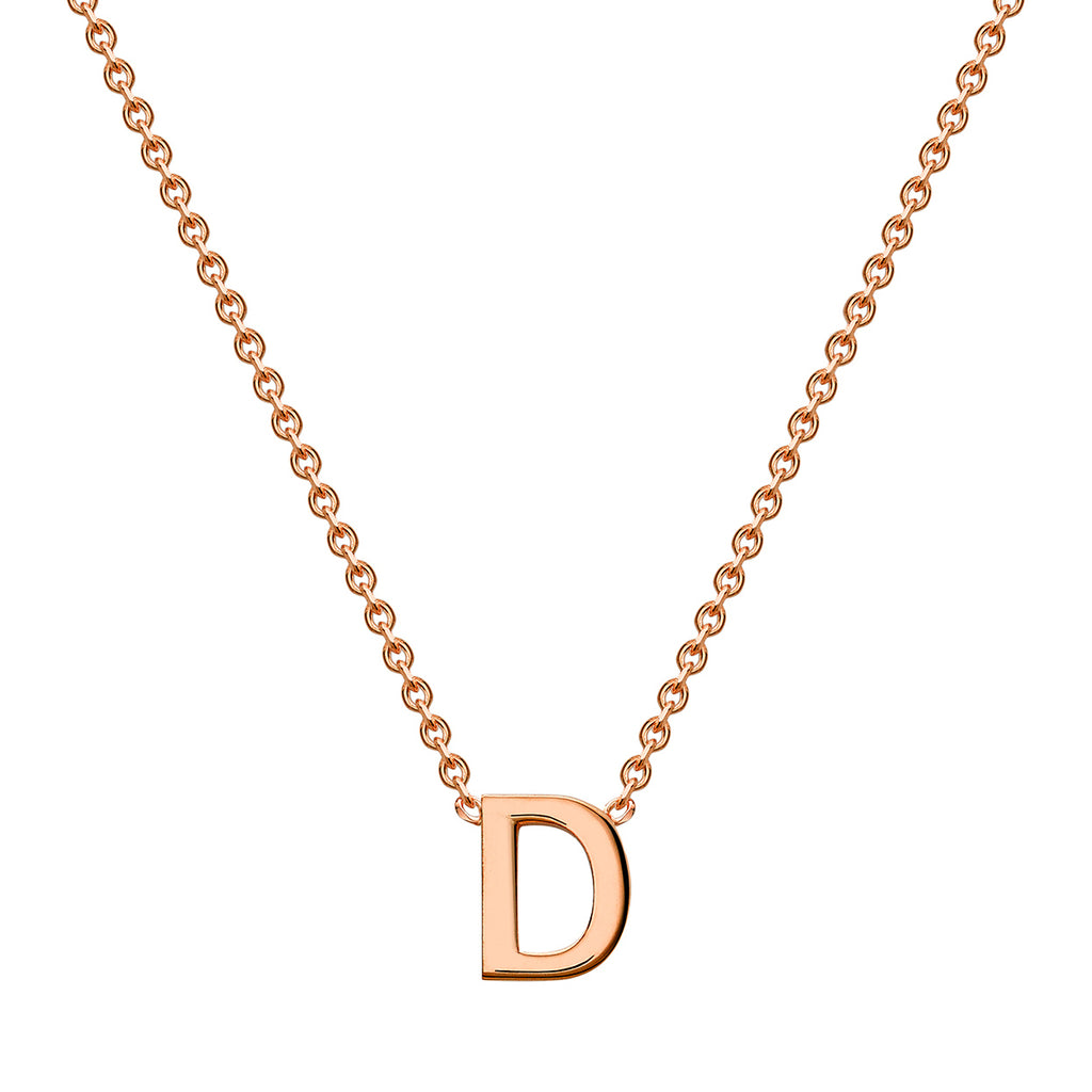 Petite Initial Letter 9ct Rose Gold Necklaces