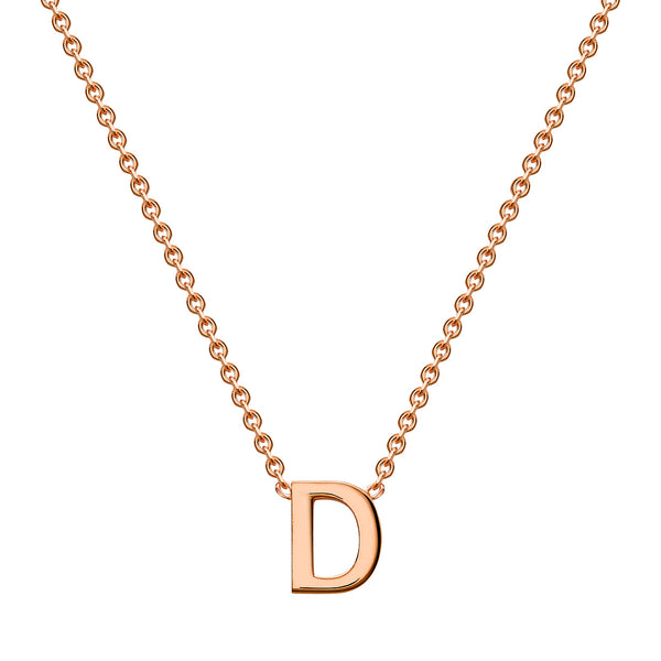 Petite Initial Letter 9ct Rose Gold Necklaces