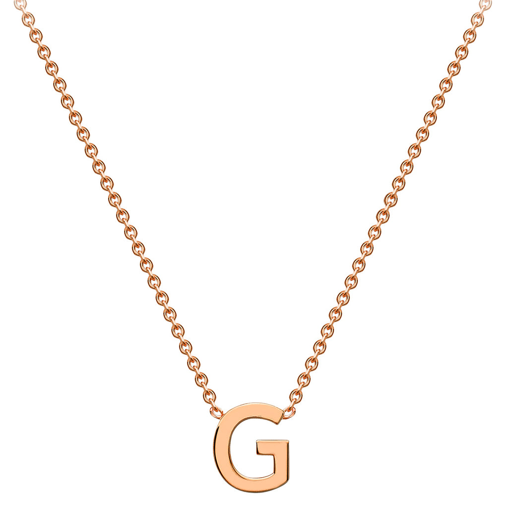 Petite Initial Letter 9ct Rose Gold Necklaces