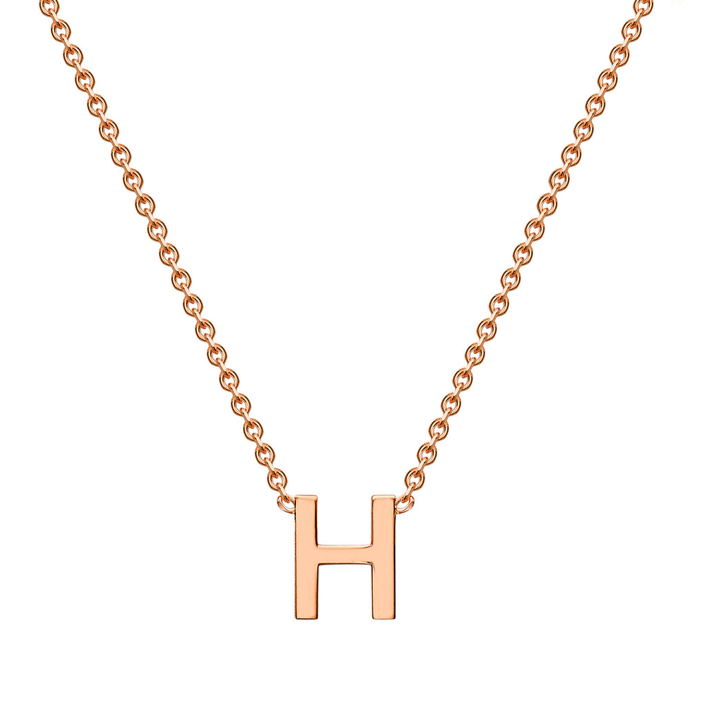 Petite Initial Letter 9ct Rose Gold Necklaces