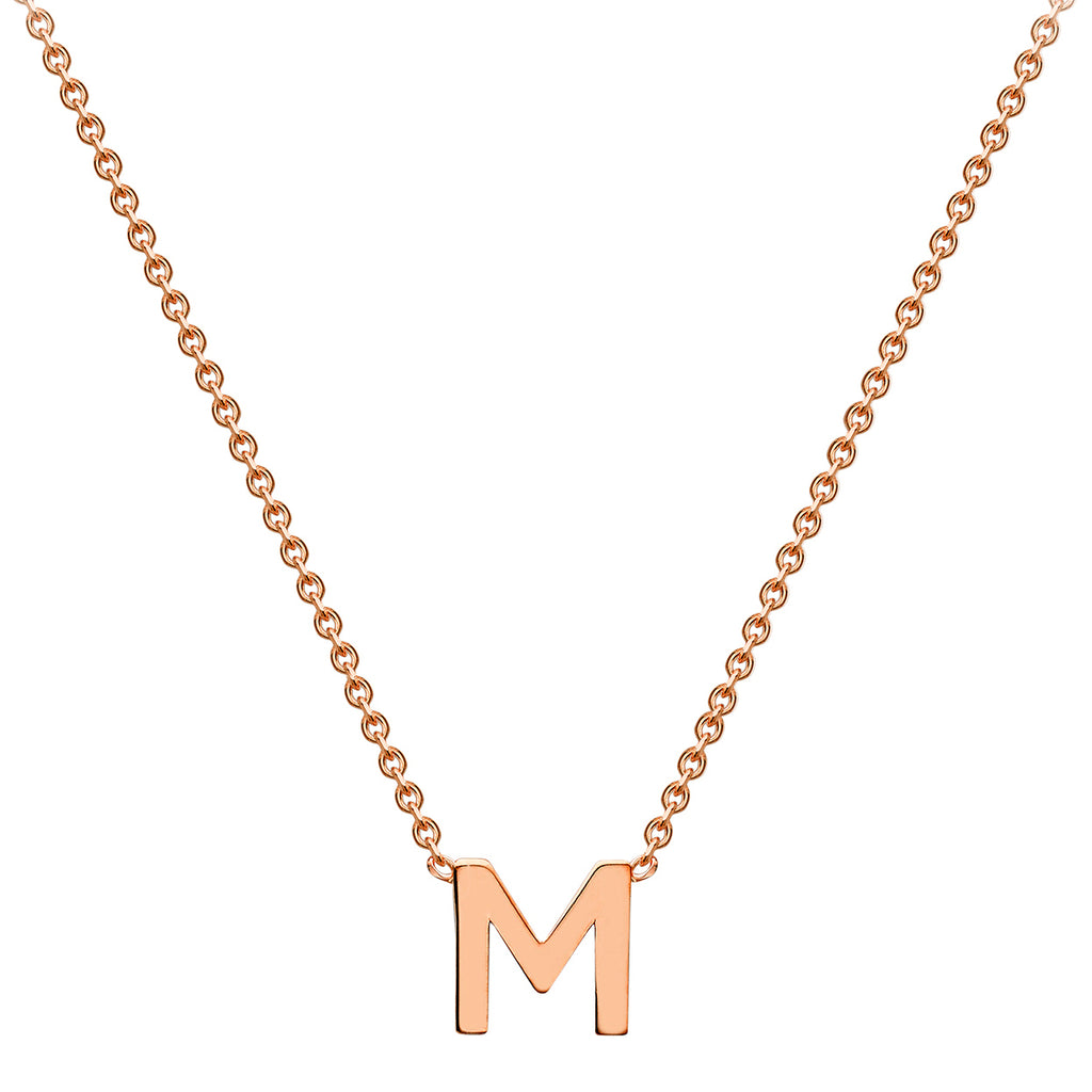 Petite Initial Letter 9ct Rose Gold Necklaces