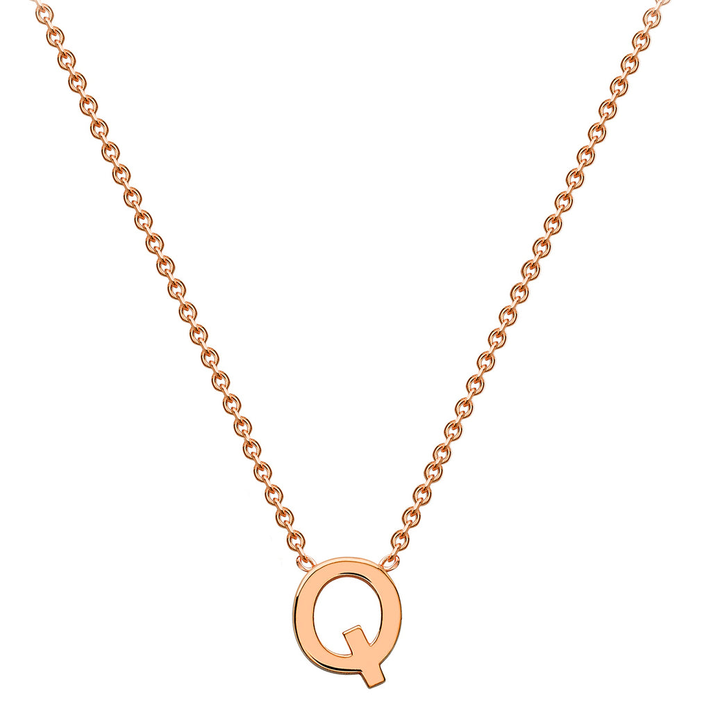 Petite Initial Letter 9ct Rose Gold Necklaces
