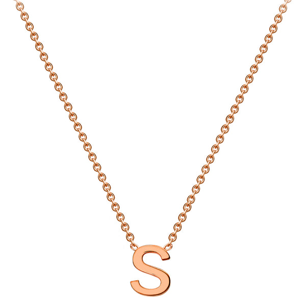 Petite Initial Letter 9ct Rose Gold Necklaces