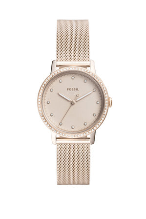 Neely Sale Three-Hand Pastel Pink Stainless Steel Watch