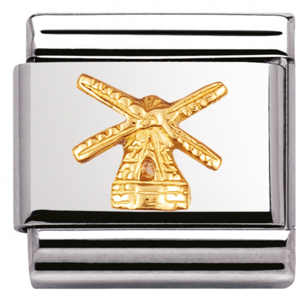 Travel - Windmill Netherlands Gold Charm