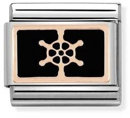 Sport - Boat Wheel Black Rose Gold Charm