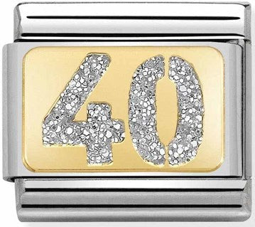 Birthday - 40 with Glitter Gold Charm