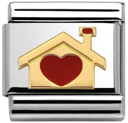 Love - Home with Red Heart Gold Charm