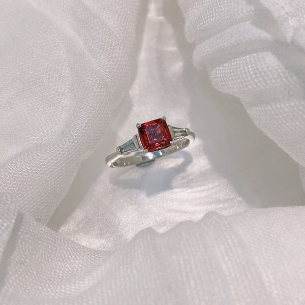 Tourmaline and Diamond Platinum Ring