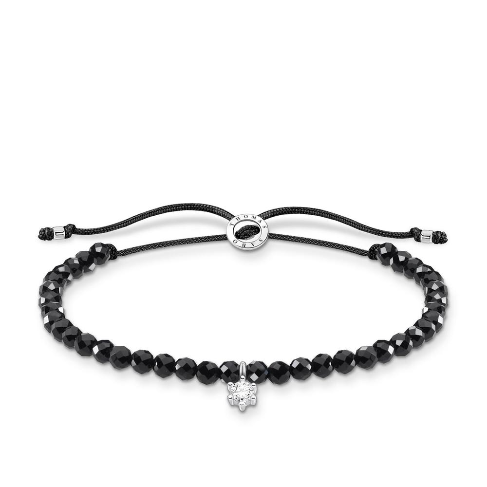 CZ Stone Charm on Onyx Bracelet