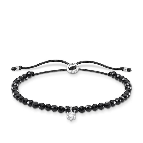 Black Onyz with CZ Charm Bracelet