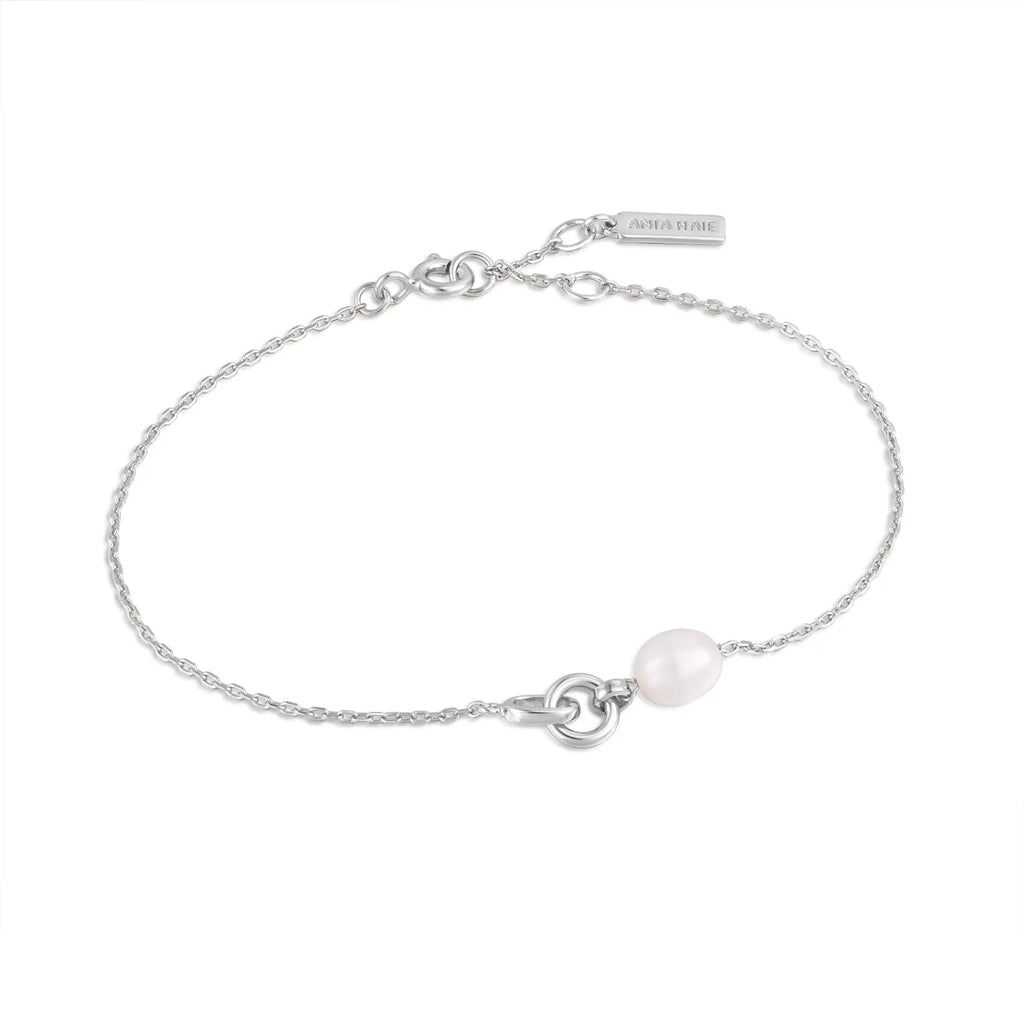 Pearl Power - Silver Pearl Link Chain Bracelet
