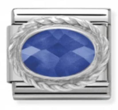 Blue Ornate Silver Charm