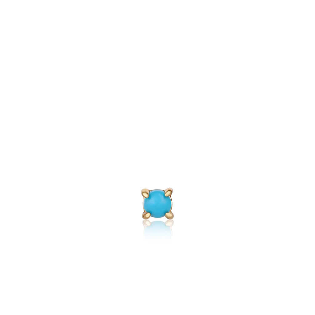 Ear Edit - Turquoise Cabochon Barbell Single Earring - 2 colours