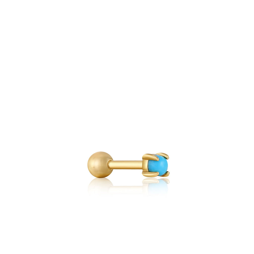 Ear Edit - Turquoise Cabochon Barbell Single Earring - 2 colours